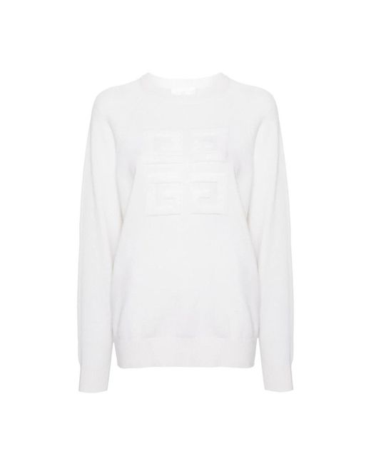 Givenchy White Round-Neck Knitwear
