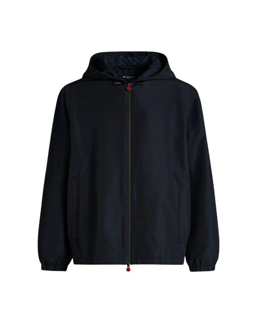 Kiton Jassen ,Blauw ,Hooded Technical Fabric Jacket in het Blue voor heren