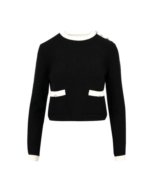 Round-Neck Knitwear di Kaos in Black