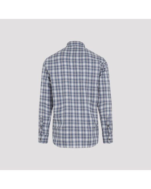 Brioni Blue Casual Shirts for men