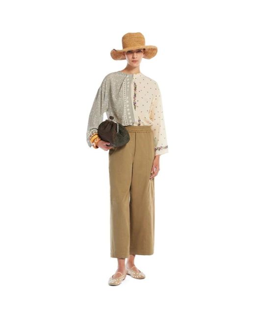 Wide Trousers Weekend by Maxmara de color Natural
