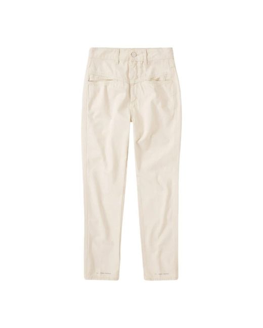 Closed Natural Straight Trousers