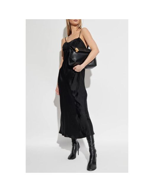 Jil Sander Black Kleid mit dekorativem drapieren