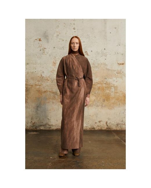 Cortana Kleedjes ,Bruin ,Wol Rocco Wrap Jurk in het Brown