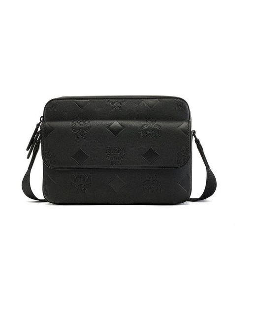 MCM Aren Messenger-Tasche Aus Leder Mit Maxi-Monogramm in Black für Herren