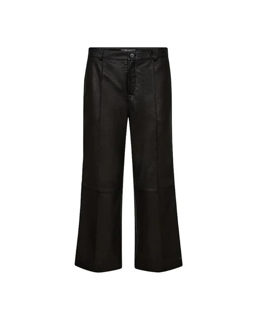 Mos Mosh Black Leather Trousers