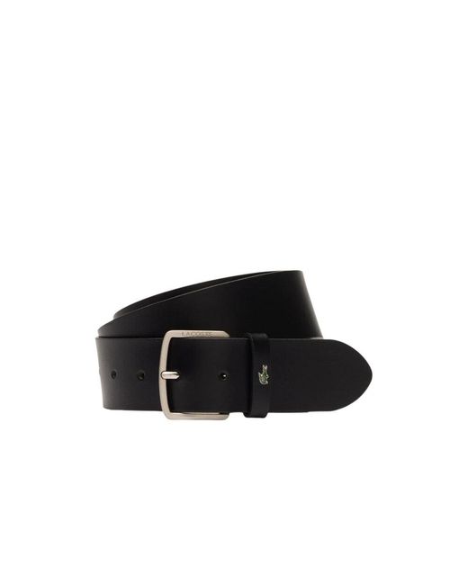 Lacoste Accessoires ,Zwart ,Leer Core Collection Riem Zwart in het Black