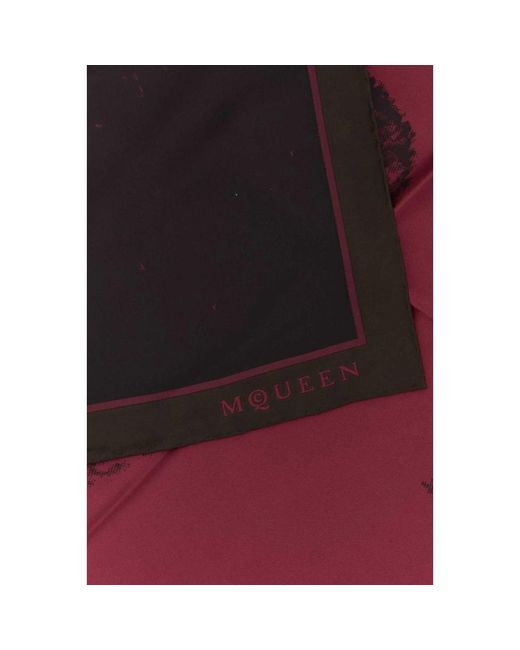 McQueen Red Silk Scarves