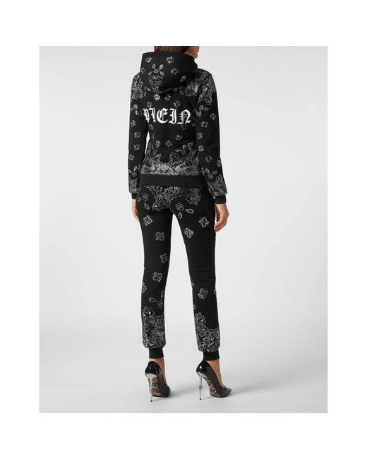 Philipp Plein Jogging Trainingspak: Hoodie/Broek Paisley Bandana in het Black