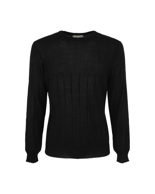 FILIPPO DE LAURENTIIS Black Round-Neck Knitwear for men