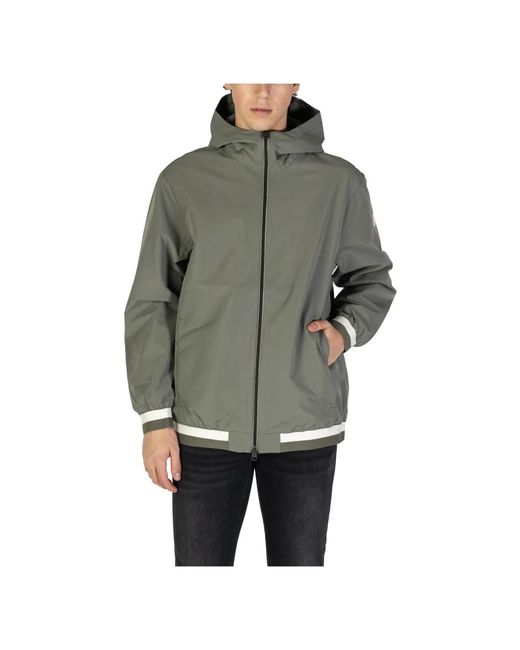 Replay Jassen ,Groen ,Polyester Hooded Full-Zip Jacket in het Gray voor heren
