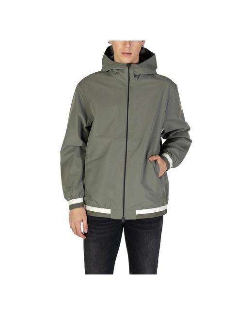 Replay Jassen ,Groen ,Polyester Hooded Full-Zip Jacket in het Gray voor heren