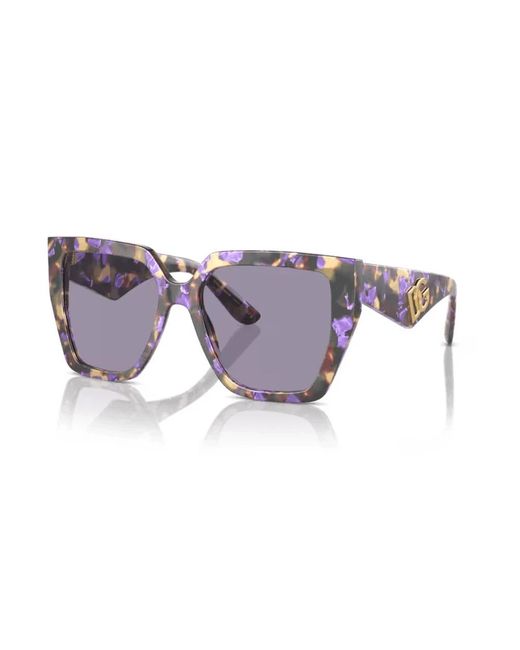 Dolce & Gabbana Purple Quadratische sonnenbrille - mutiger und unterscheidender stil