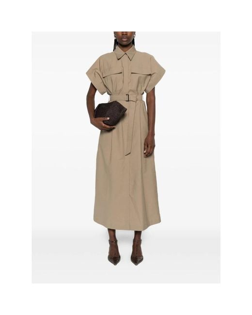 Brunello Cucinelli Natural Midi Dresses