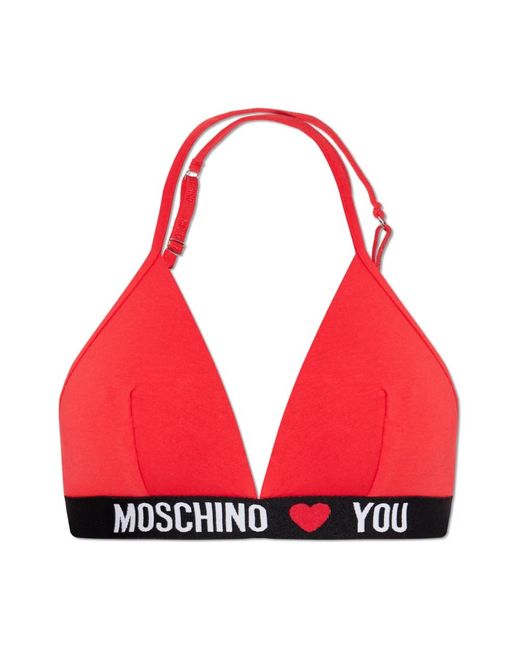 Moschino Ondergoed ,Rood ,Katoen Logo Bra in het Red