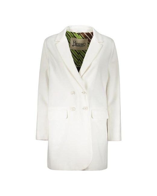 Herno Double-Breasted Coats in het White
