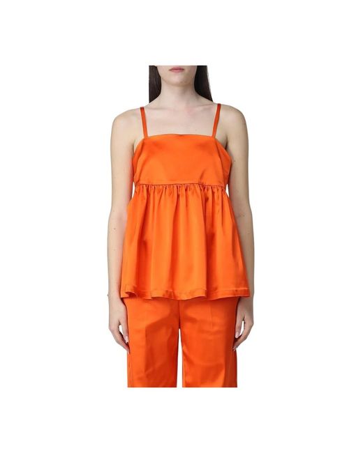 Sleeveless Tops Semicouture de color Orange