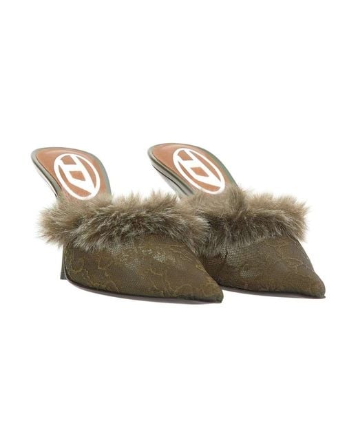 DIESEL Metallic Heeled Mules