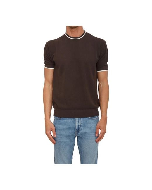 Paolo Pecora Black Round-Neck Knitwear for men