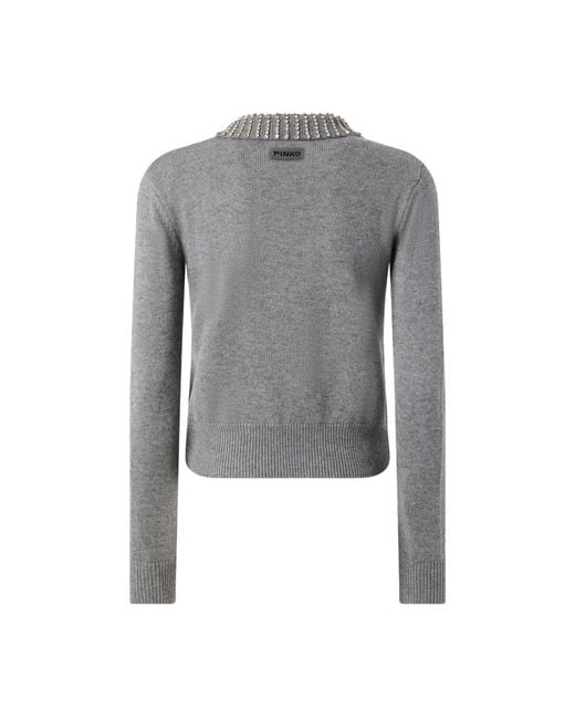 Round-Neck Knitwear Pinko en coloris Gray