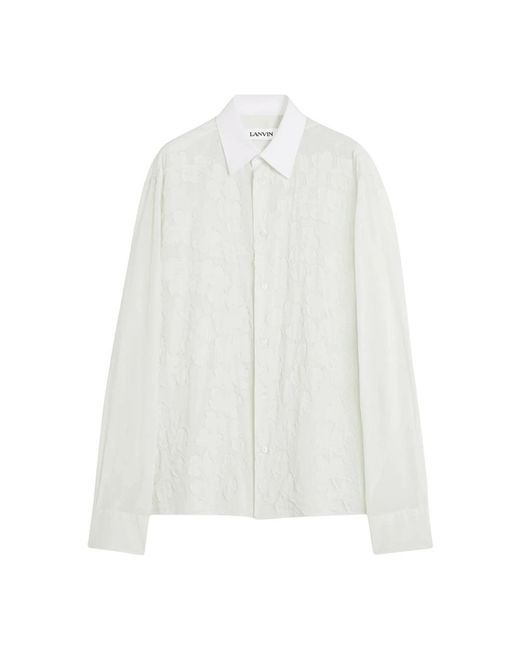 Lanvin Patch Floral Shirt in het White voor heren