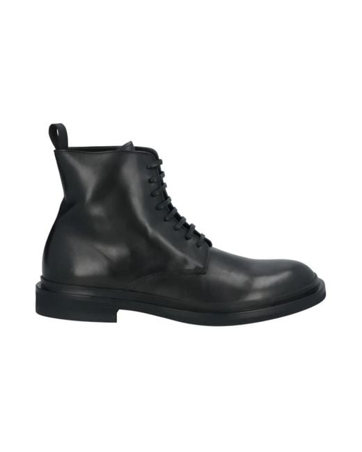Officine Creative Black Lace-Up Boots