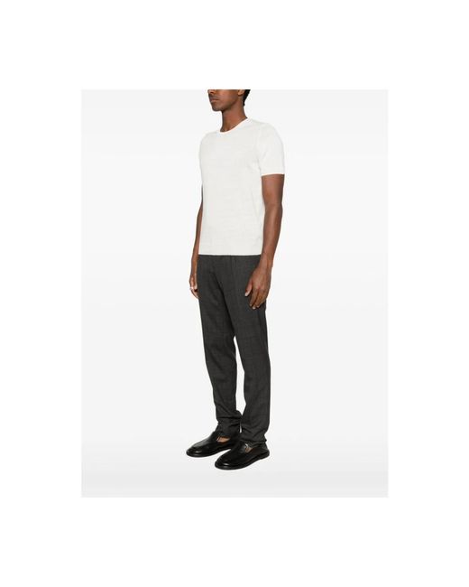 Tagliatore White Round-Neck Knitwear for men