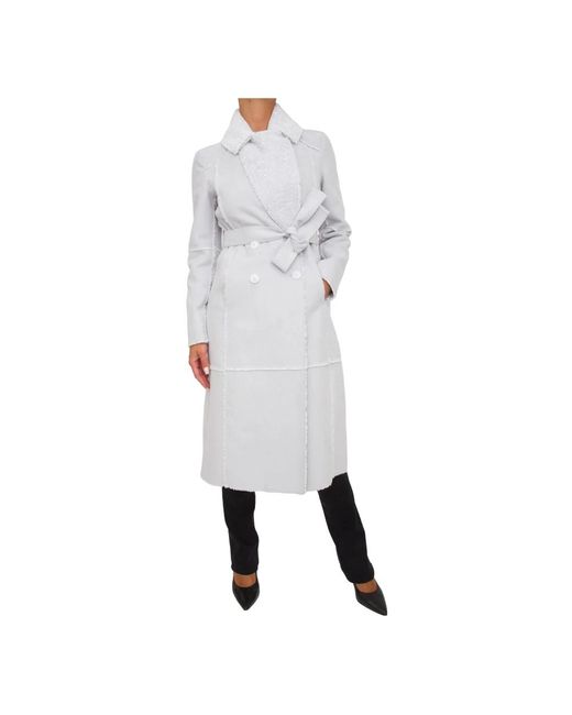 Belted Coats Patrizia Pepe de color Gray