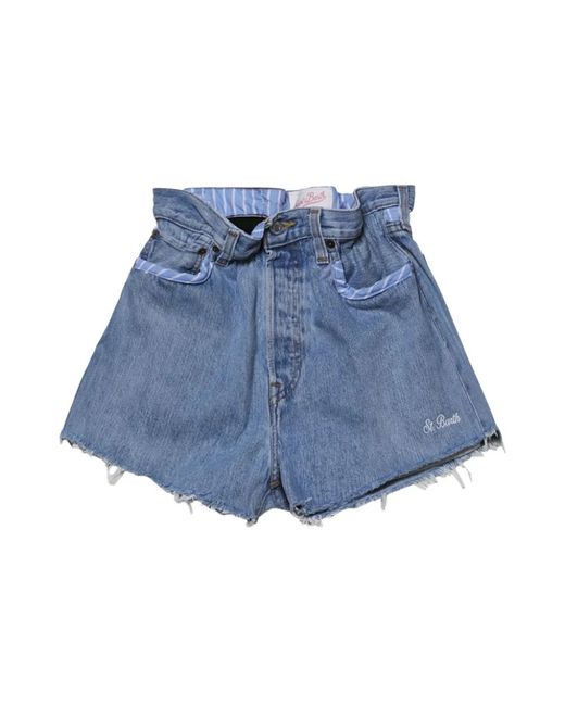 Mc2 Saint Barth Blue Denim Shorts