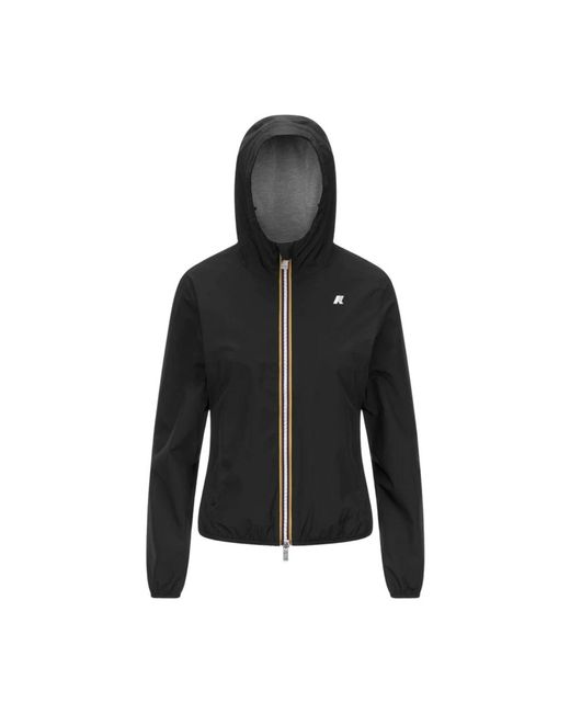 K-Way Jassen ,Zwart ,Polyester Lily Stretch Poly Jersey in het Black