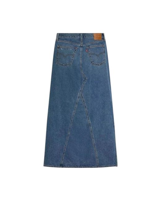 Levi's Rokken ,Blauw ,Denim Tijdloze Lange Denim Rok in het Blue