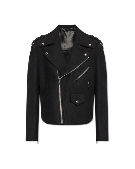 Balmain Felted Wool Peacoat in Black für Herren