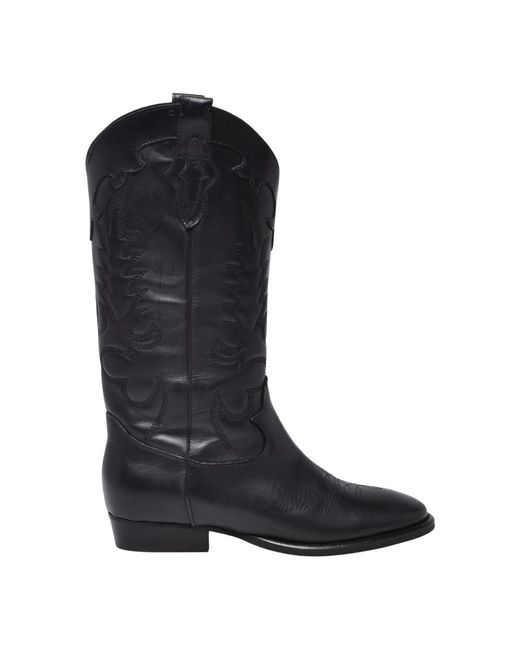 GISÉL MOIRÉ Blue Cowboy & Biker Boots