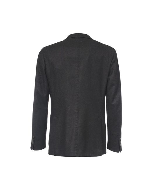 Boglioli Jassen ,Blauw ,Wol Regular Fit Wollen Jas in het Black voor heren