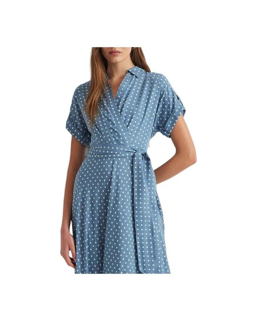 Dresses > day dresses > wrap dresses Ralph Lauren en coloris Blue