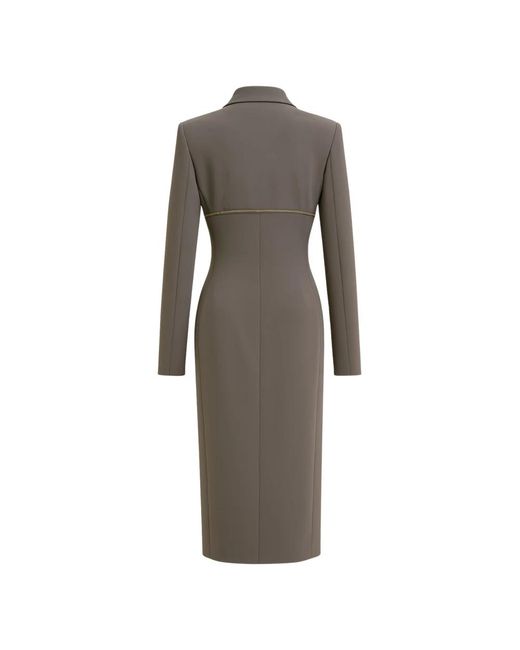 Babylon Brown Graues Elegantes Strukturiertes Kleid