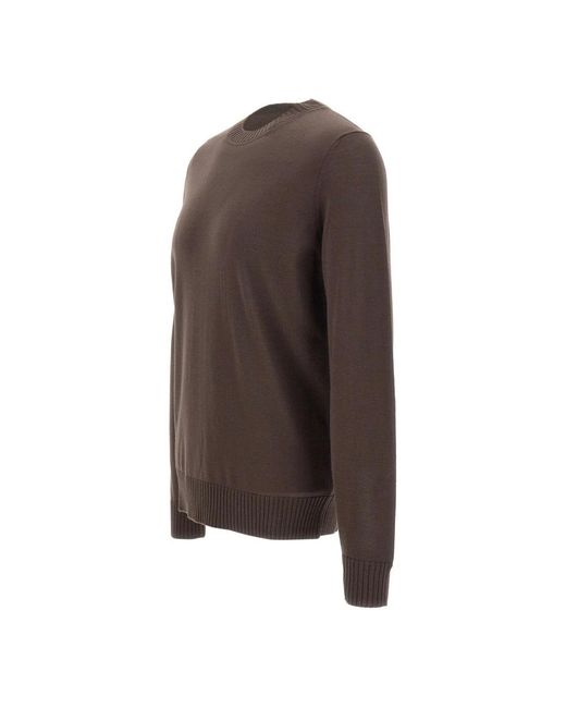 FILIPPO DE LAURENTIIS Brown Round-Neck Knitwear for men
