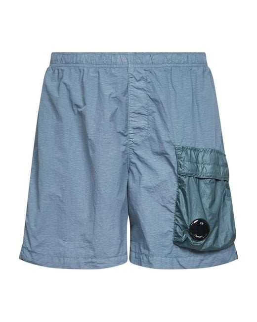 C P Company Blue Casual Shorts for men