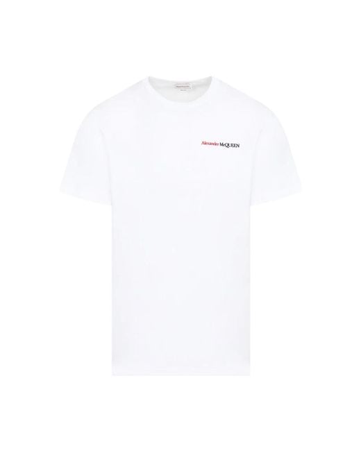 Alexander McQueen Weiße baumwoll-t-shirt ss24 in White für Herren