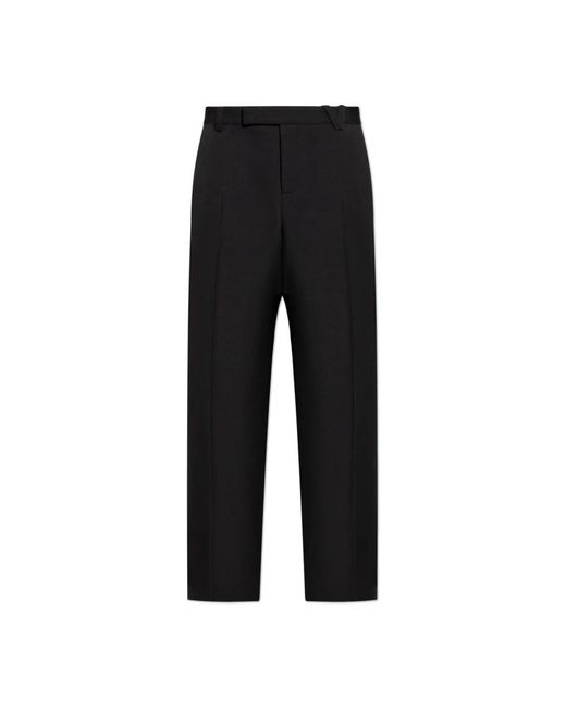 Versace Broeken ,Zwart ,Wol Wollen Pantalon Met Vouw in het Black voor heren