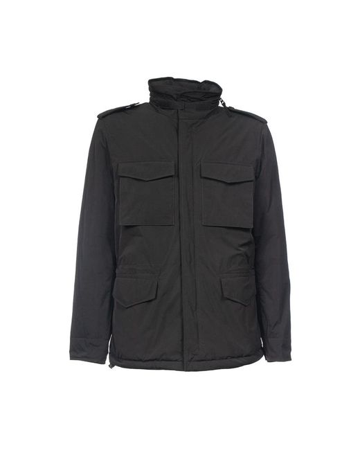 Aspesi Jassen ,Zwart ,Polyester Mini Field Jacket Met Thermische Voering in het Black voor heren