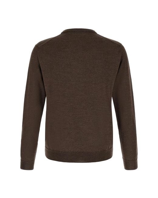 Zanone Brown Round-Neck Knitwear for men