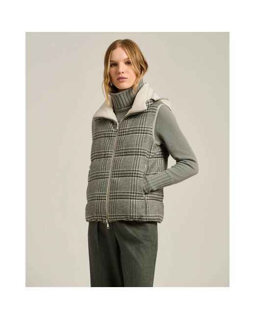 Kiton Jassen ,Grijs ,Kasjmier Omkeerbaar Zijde Kasjmier Gilet in het Green