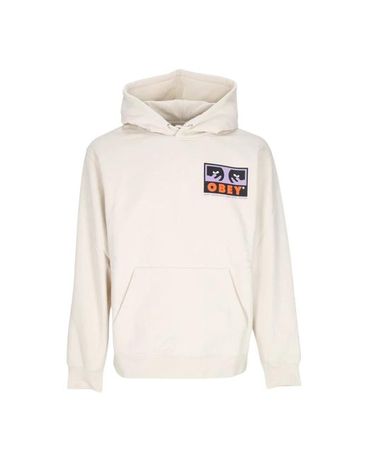 Obey Hoodies & Sweatvesten ,Katoen Premium Hoodie Voor Mannen in het White voor heren