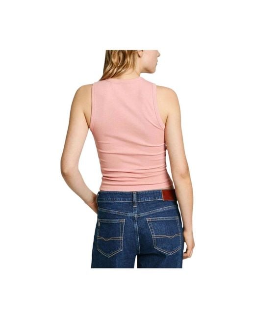 Pepe Jeans Blue Sleeveless Tops