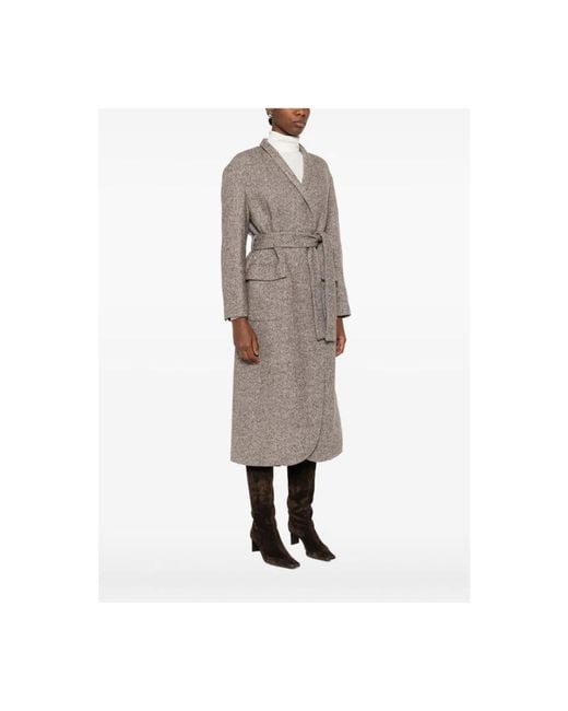 Belted Coats Brunello Cucinelli de color Brown