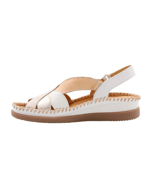 Pikolinos White Flat Sandals