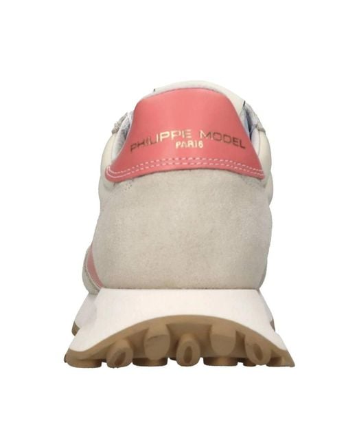 Philippe Model Leren En Stoffen Sneakers in het Pink
