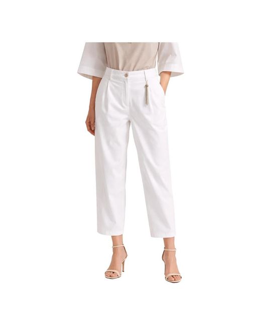 Seventy White Cropped Trousers