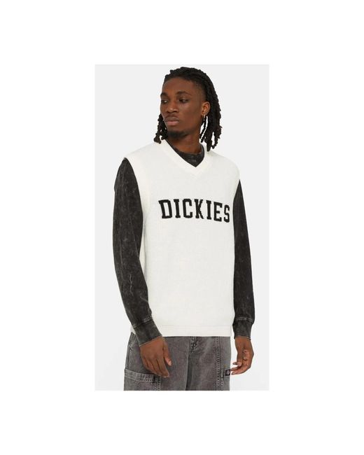 Dickies White Sleeveless Knitwear for men